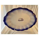 Flow blue Holland serving platter
