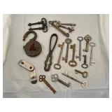 Lot of miscellaneous skeleton keys and a Miller