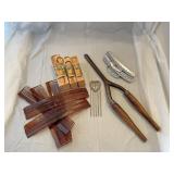 Primitive curling iron, hair pins, hair combs and