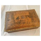 Fancy primitive tin with checkers inside