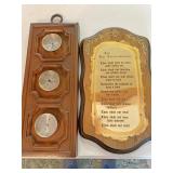 Wall-mounted weather center and 10 Commandments