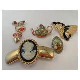 Cameo hair clip and other beautiful brooches