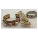 Rhinestone and pearl bracelet