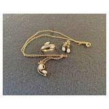 opal ring necklace and earring set