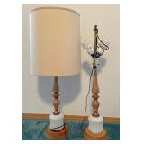 I got a pair of milk glass and wooden based lamps
