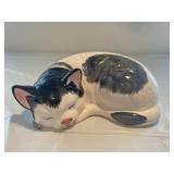 Resting cat porcelain