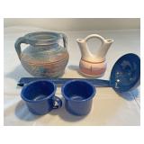 Indian vases Granite ladle and two small granite