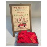 Christmas count board and red bows