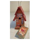 Coca-Cola bird house and deck of cards