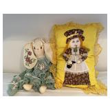 Bed bunny and Holly Hobbie pillow