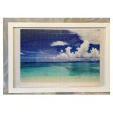Ocean scene puzzle framed 26 x 17 1/4