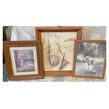 Three framed pictures with children