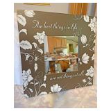 The best things in life framed mirror