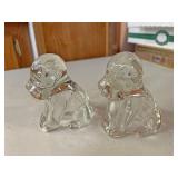 Two dog candy containers glass friend