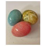 Three marble eggs