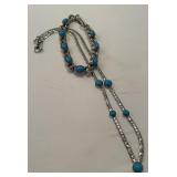 Turquoise and silver necklace with matching