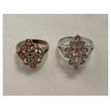 2 rhinestone 18 karat H.G.E.