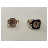 Large rings one with black onyx