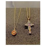 Cross with Amethyst and rhinestones and other