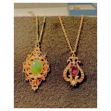 Nice amethyst and green stone necklaces