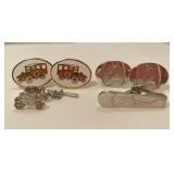Two sets of cufflinks and tie tacks