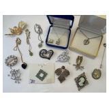 Sterling, gold, precious stones, Brooches,