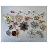 Lot of various brooches and stick pins some
