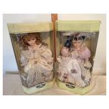 Vintage dressed porcelain dolls by collectible