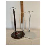 One Wooden and two metal Doll stands