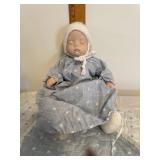 Handmade sleeping baby with lee Middleton blanket