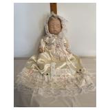 Handmade porcelain head soft body sleeping baby