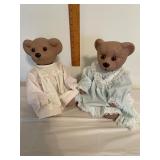 Plaster handmade jointed bears