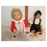Homemade porcelain and cloth bodied baby and