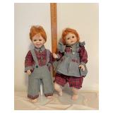 Redheaded twins Porcelain and cloth body