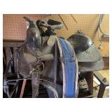 Horse saddle with bench