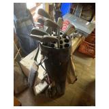 Left handed golf clubs and bag