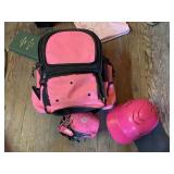 Pink T-ball glove helmet and bag