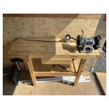 Workbench with Benchtop grinder