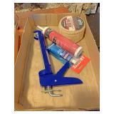 Caulking gun clear silicone and sisal rope