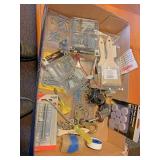 Flat of miscellaneous nails screws hardware and