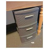 Small plastic storage tote
