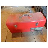 Red metal toolbox
