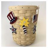 Beverage tote with americana tie on