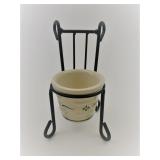 USA green votive with wrought iron chair