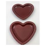 USA Set of two paprika heart plates