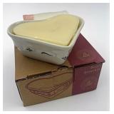 USA NIB Blue heart ramekin with new candle