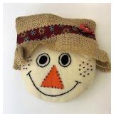 Scarecrow face for small wrought iron snowman
