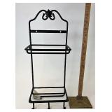Wrought iron Stack rack with original hanging