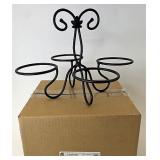 NIB Wrought iron dessert bowl caddy