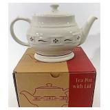 USA red Tea pot with lid